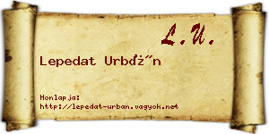 Lepedat Urbán névjegykártya